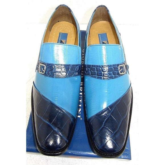 Mens GIORGIO BRUTINI HANEY Monkstrap Navy Blue Slip-On Oxford 211053 Size 15 NEW - Picture 2 of 7